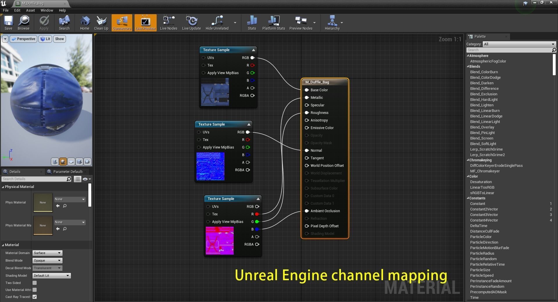 Old utility duffle bag travel hand bag for Unreal Engine Low-poly 3D model_9
