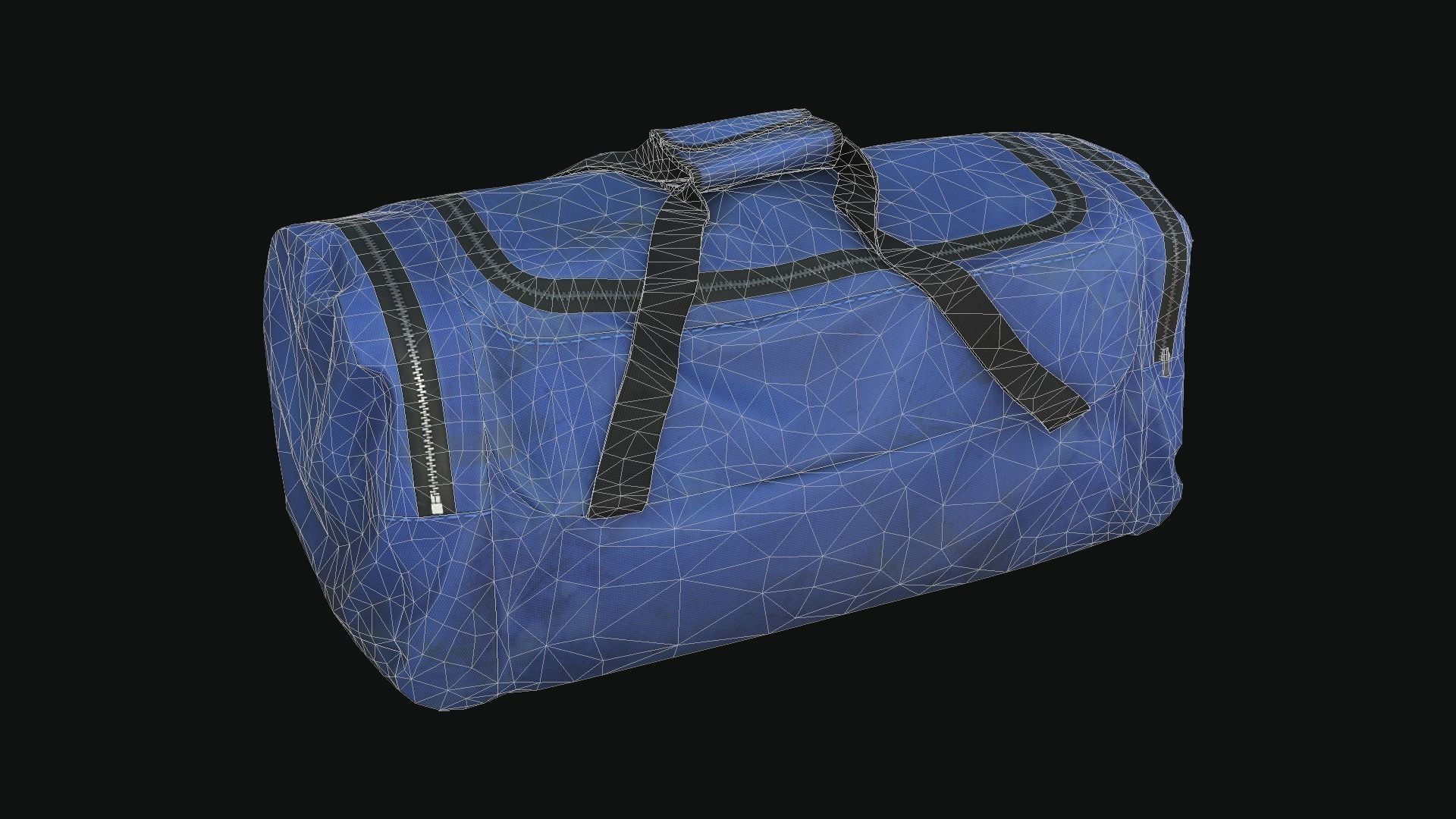 Old utility duffle bag travel hand bag for Unreal Engine Low-poly 3D model_13