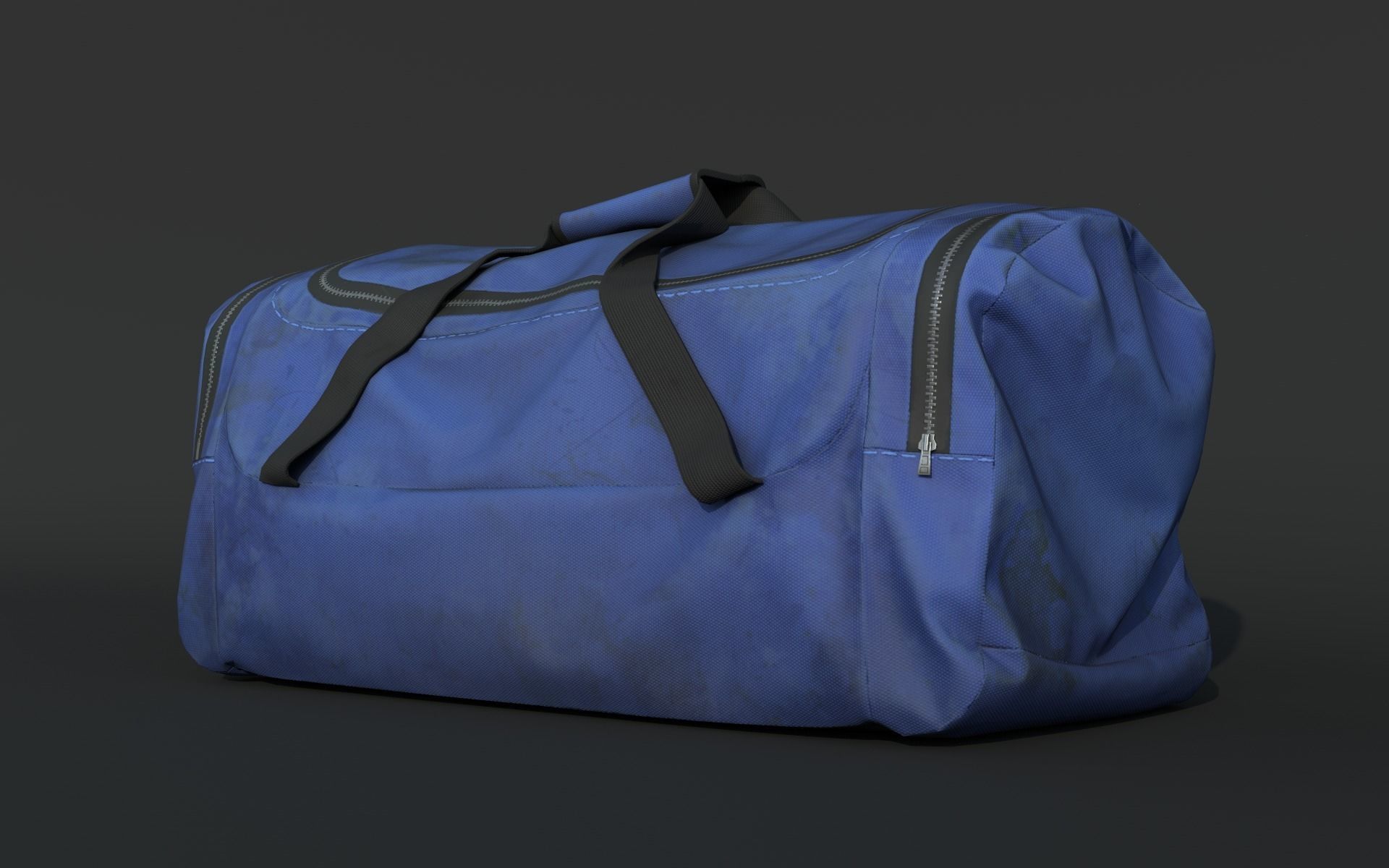 Old utility duffle bag travel hand bag for Unreal Engine Low-poly 3D model_2