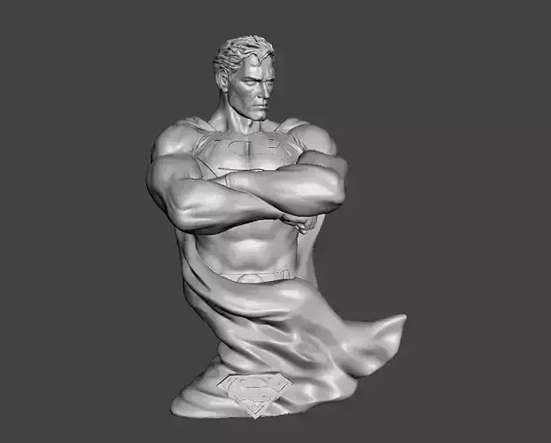 Superman Bust STL 3d printing ready Model