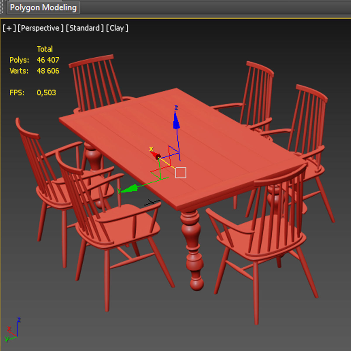 Dining set 43 3D model_7