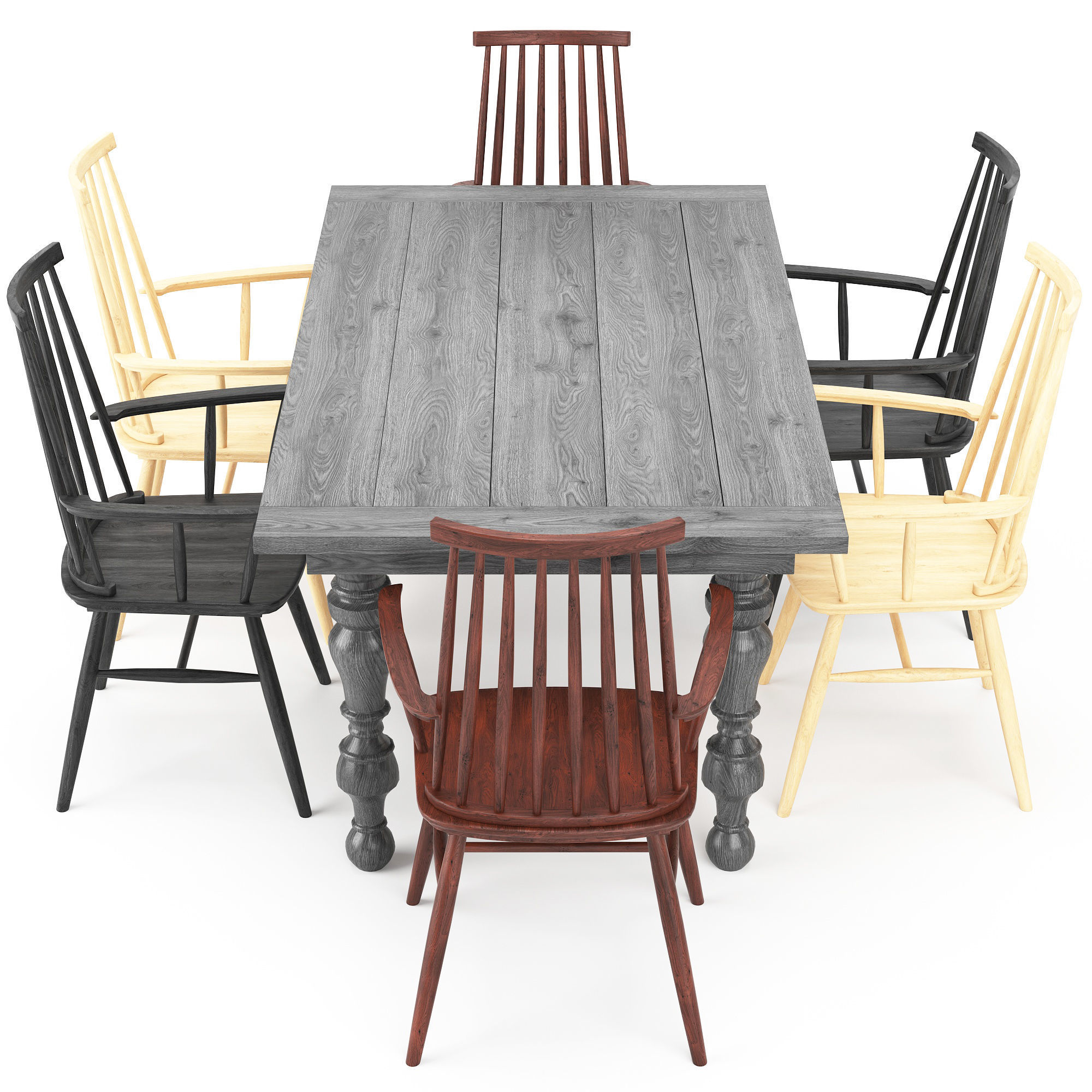 Dining set 43 3D model_1