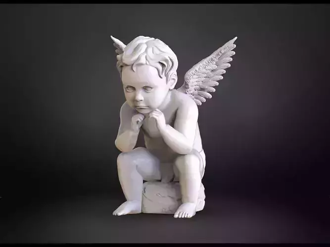 Sad Cupid Statue