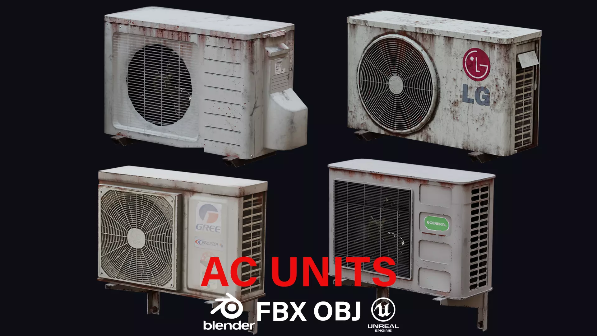 Ac units - Game Ready Free low-poly 3D model