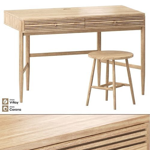 La Redoute Interieurs Briniac Oak Desk 3D model