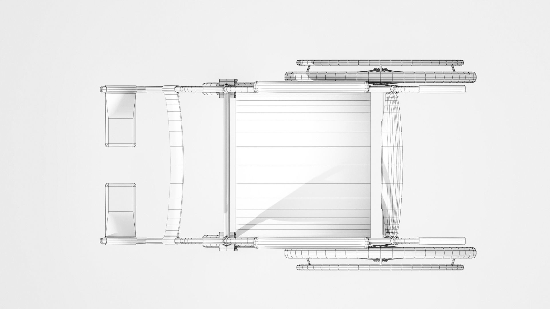 Hospital wheelchair Low-poly 3D model_9