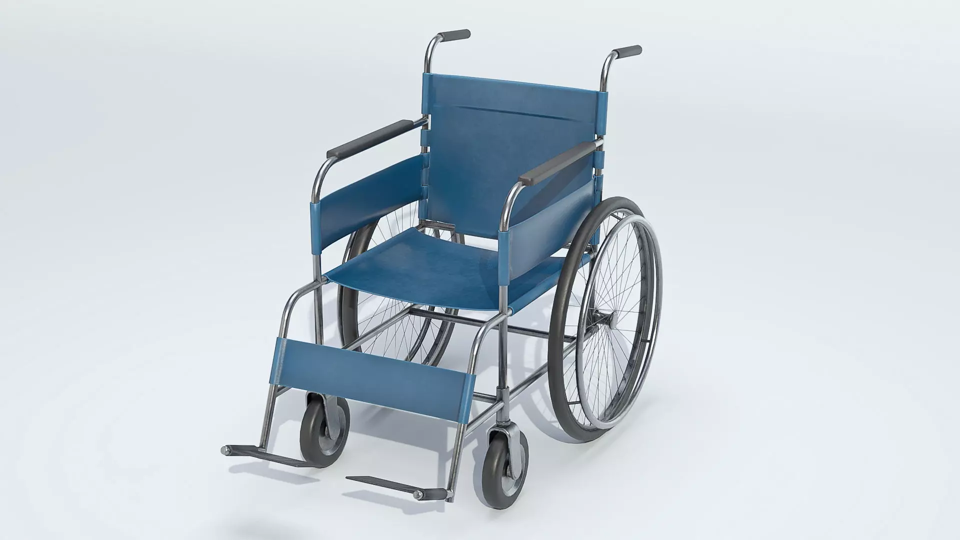 Hospital wheelchair Low-poly 3D model_0