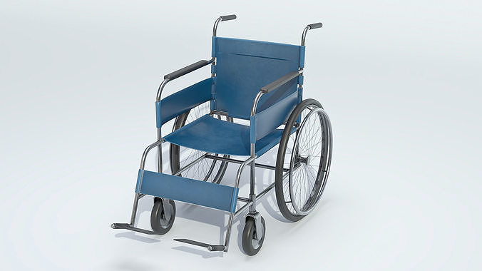 Hospital wheelchair Low-poly 3D model