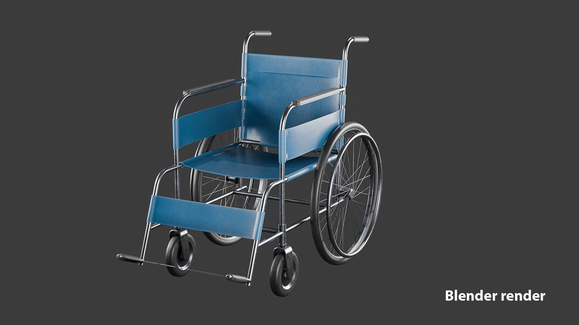 Hospital wheelchair Low-poly 3D model_11