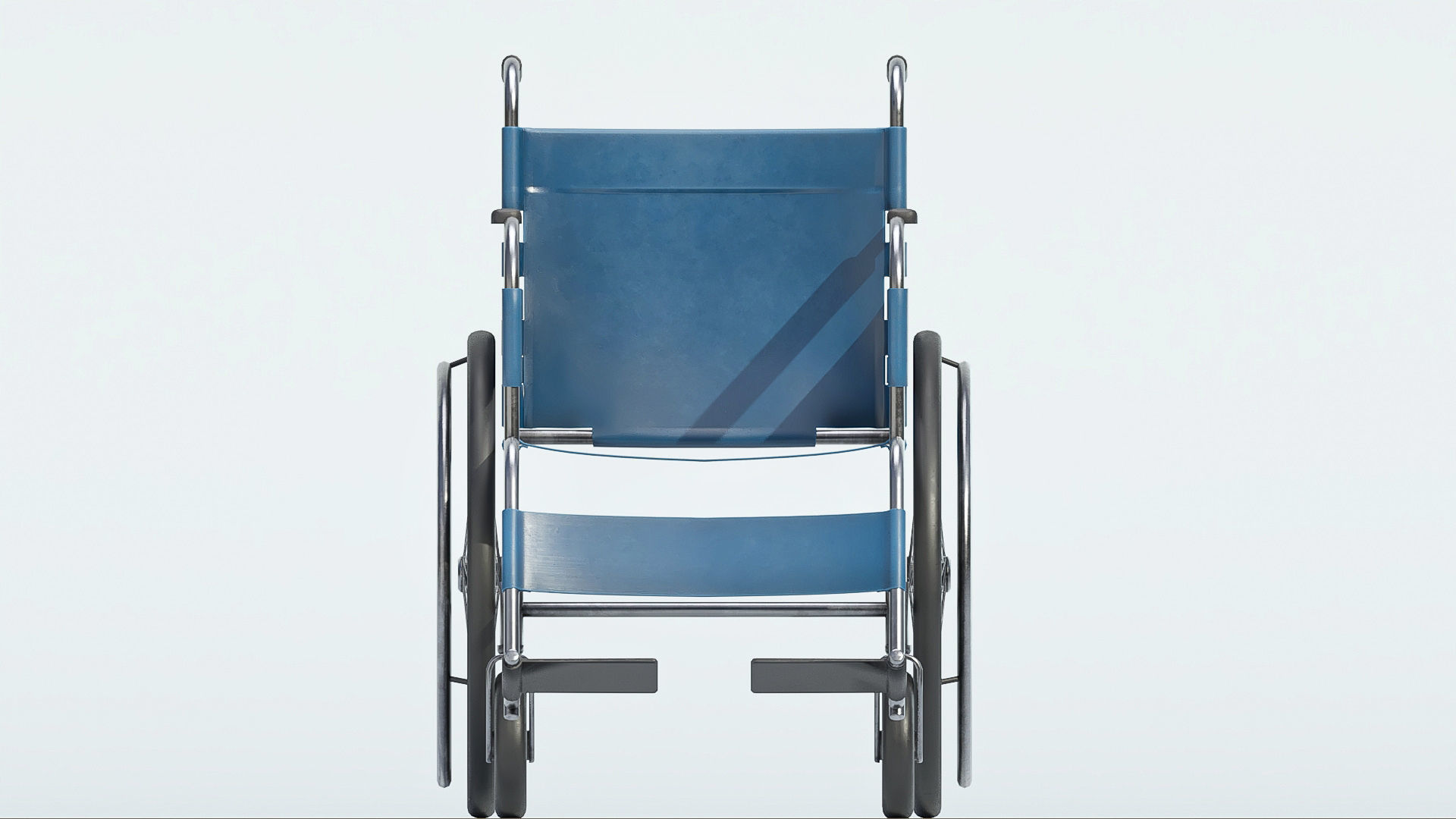 Hospital wheelchair Low-poly 3D model_4