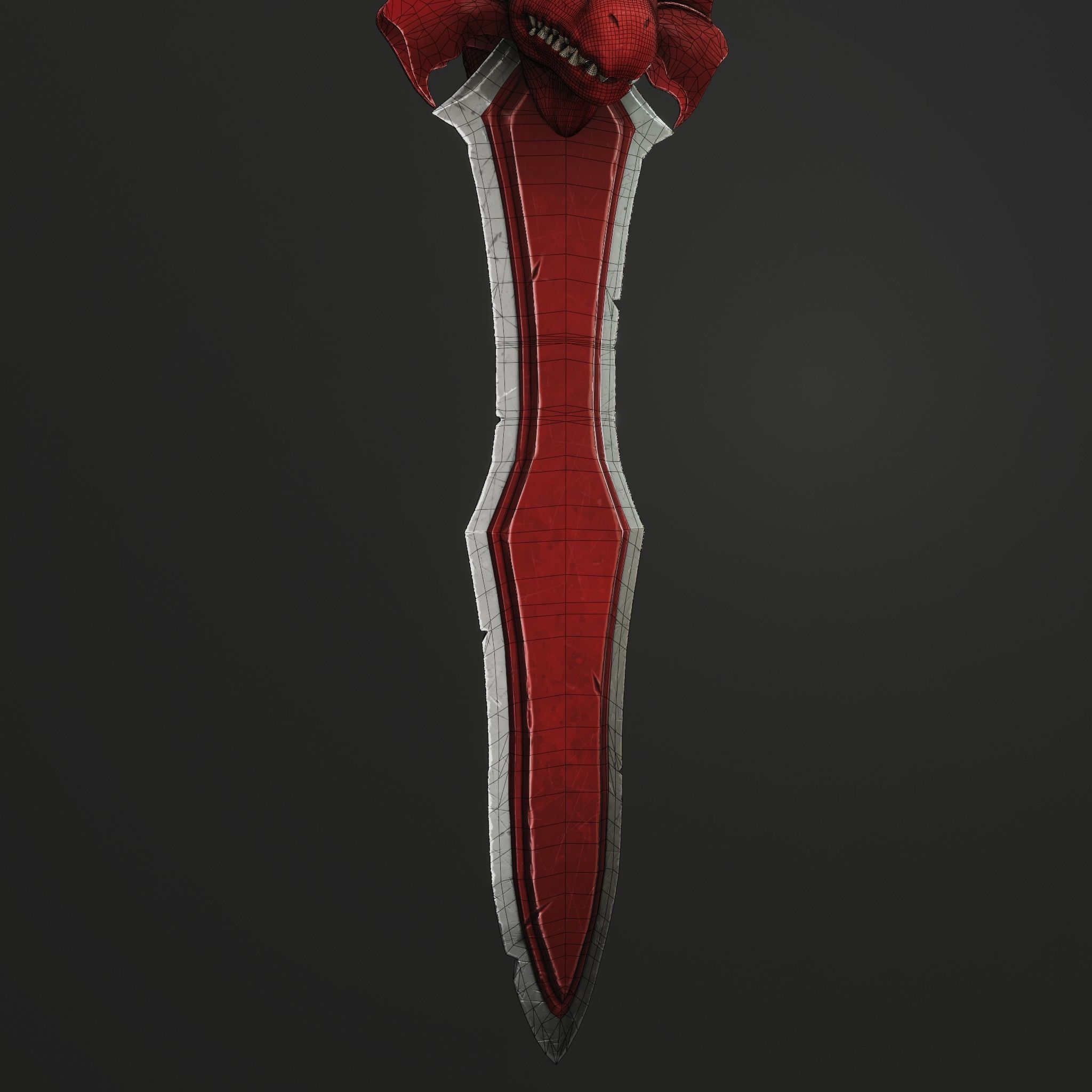 Stylized Dragon Sword Game Ready 3D Model Low-poly 3D model_8