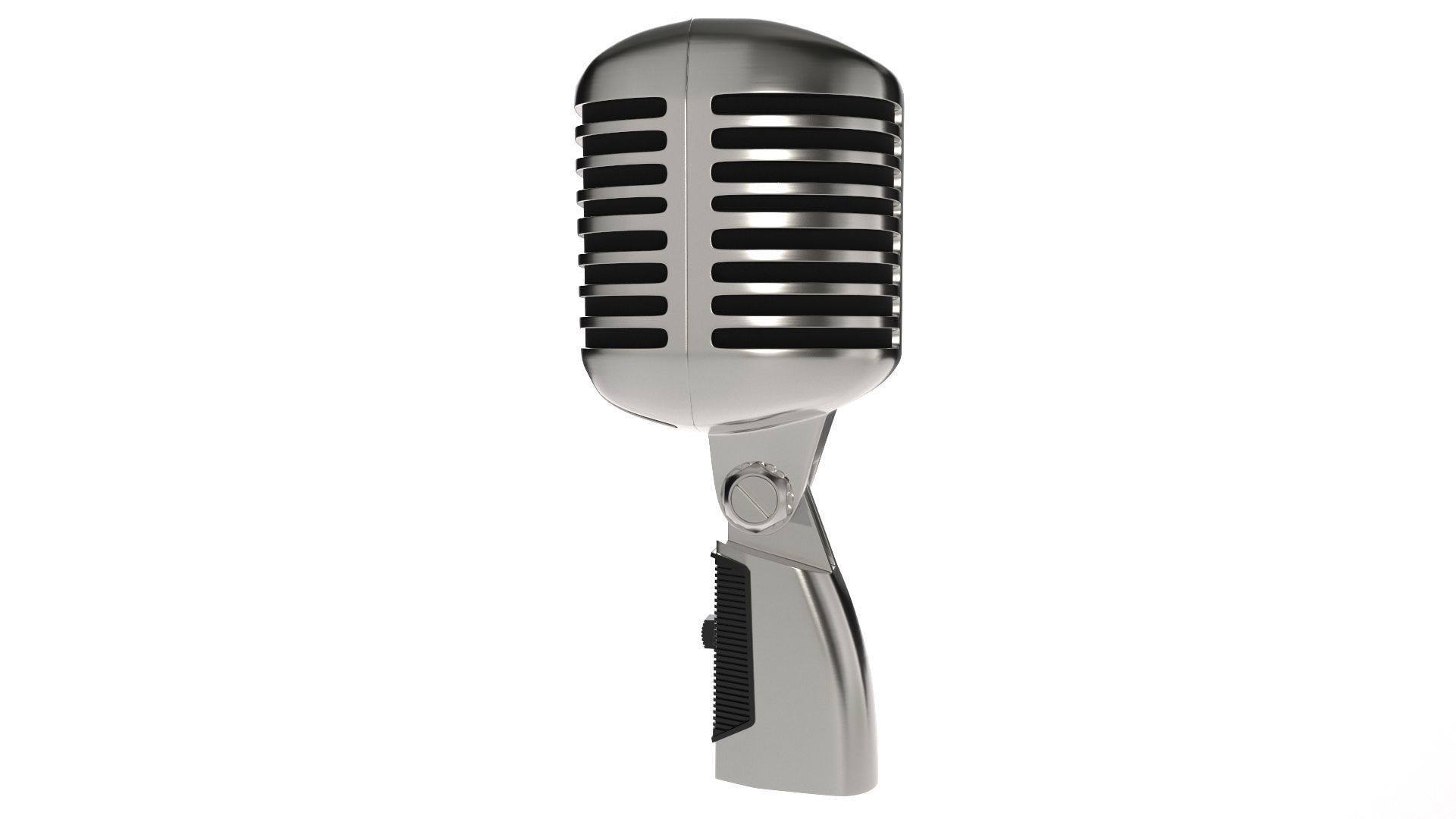 Vintage Style Microphone  3D model_4