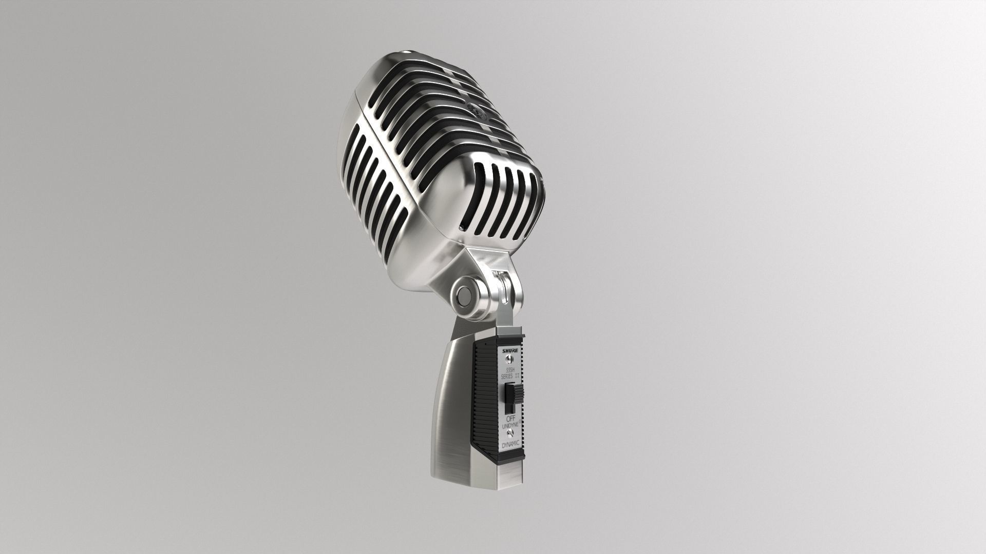 Vintage Style Microphone  3D model_11