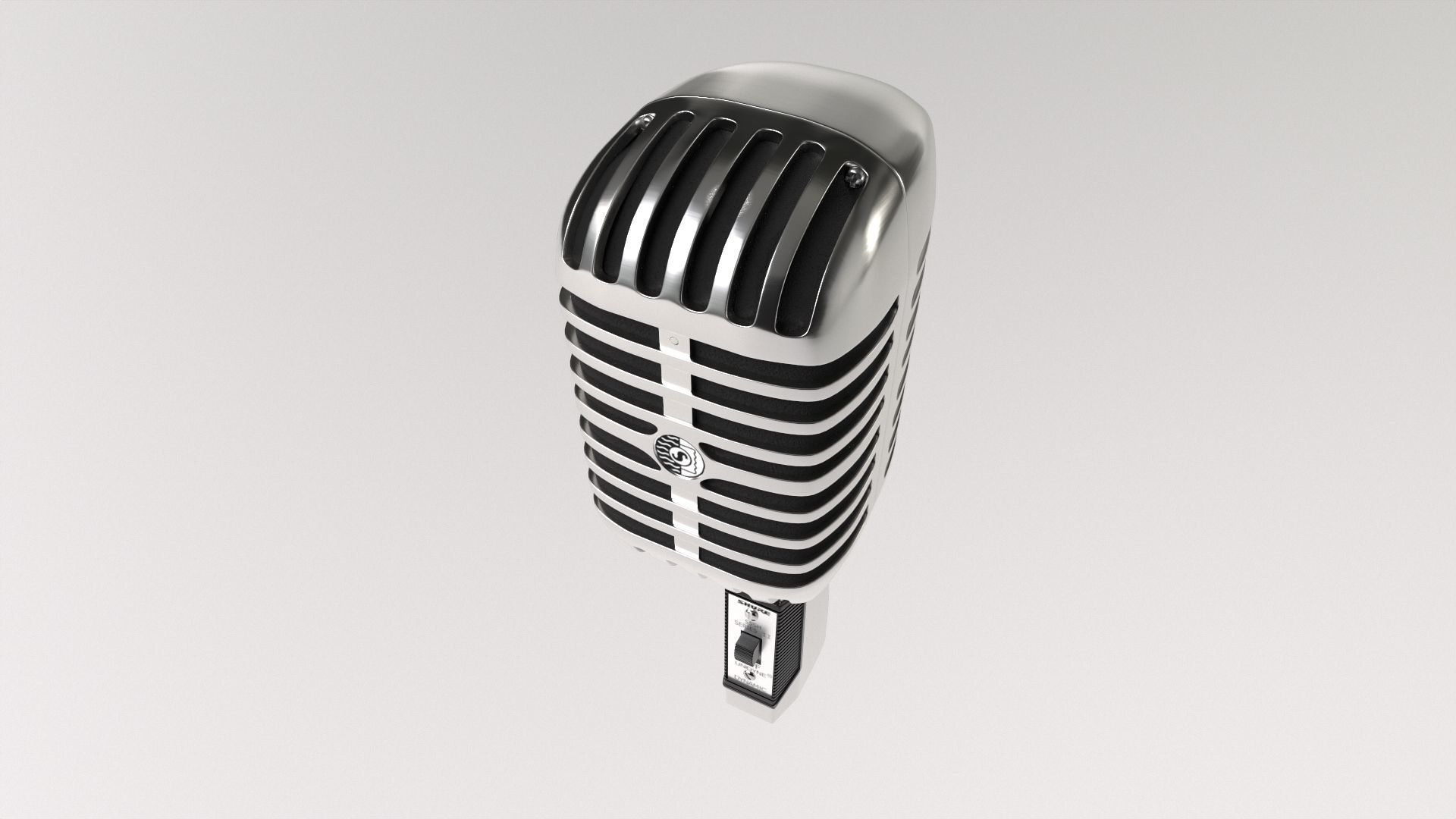 Vintage Style Microphone  3D model_9