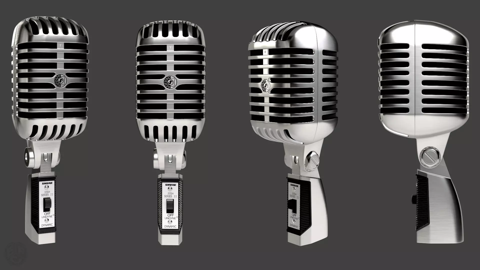 Vintage Style Microphone  3D model_0