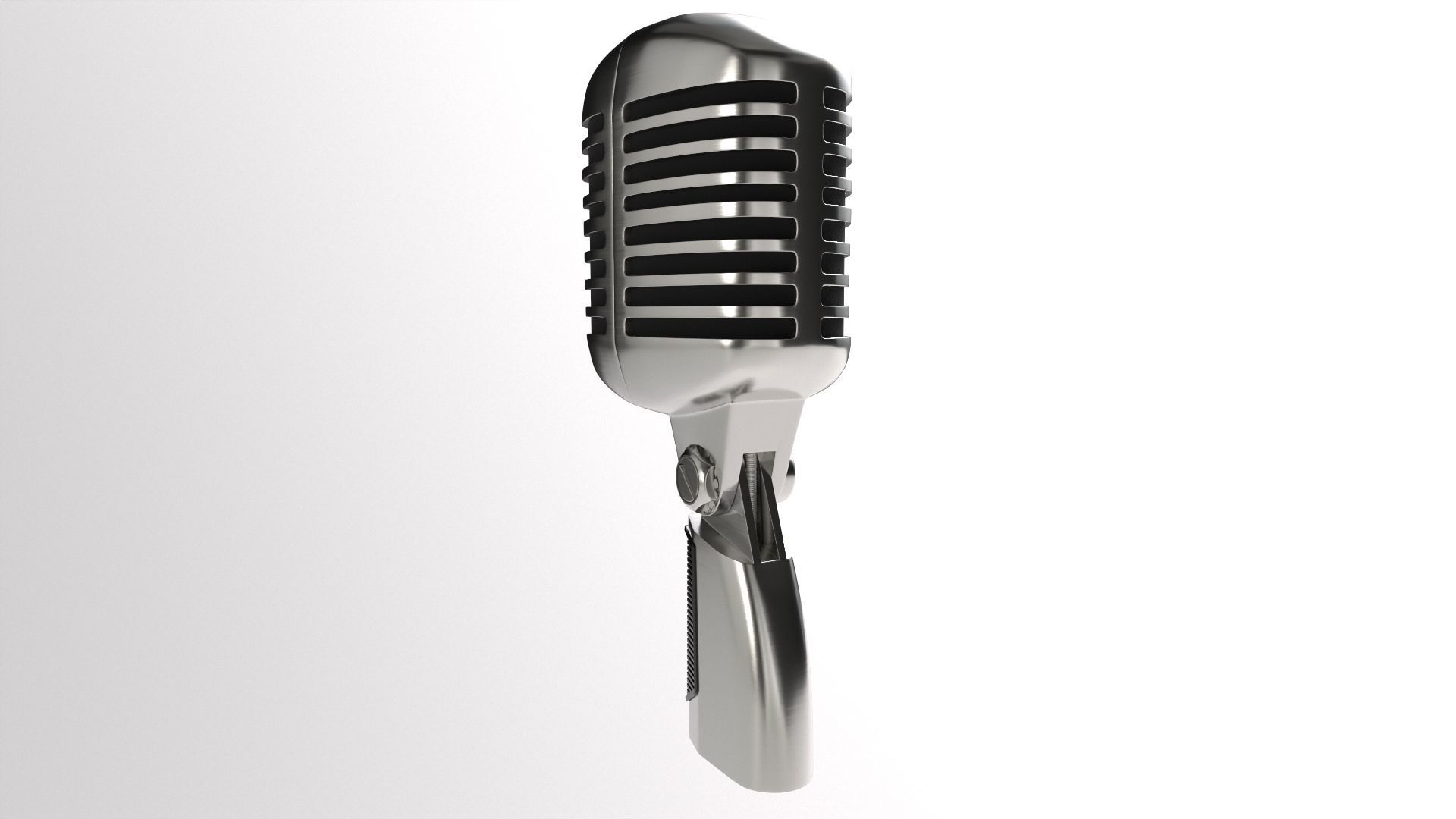 Vintage Style Microphone  3D model_5