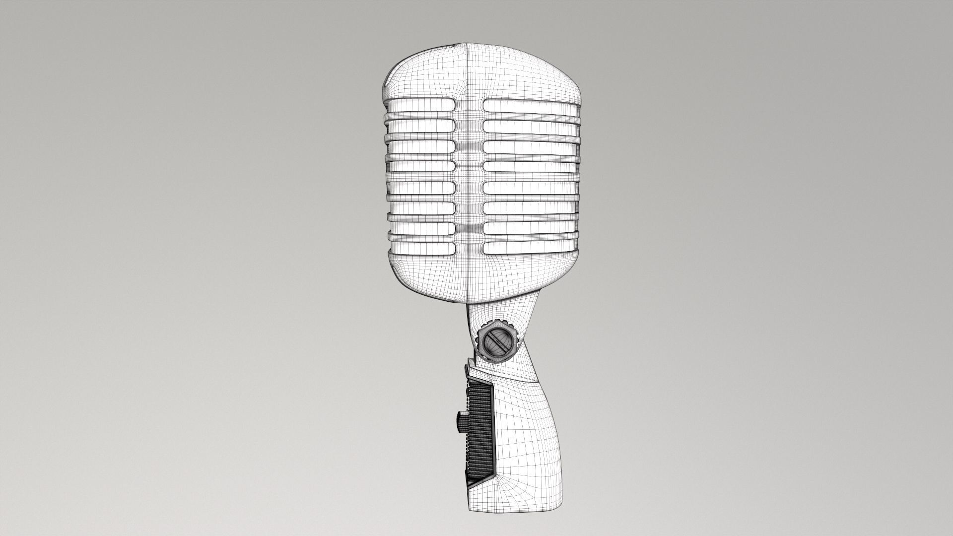 Vintage Style Microphone  3D model_13