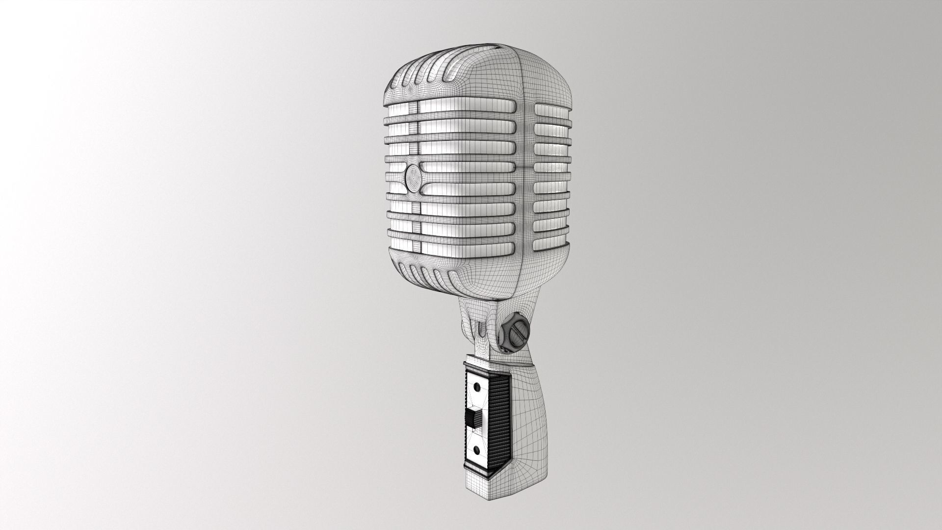 Vintage Style Microphone  3D model_14