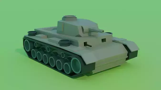 Panzer IV Tank Low Poly