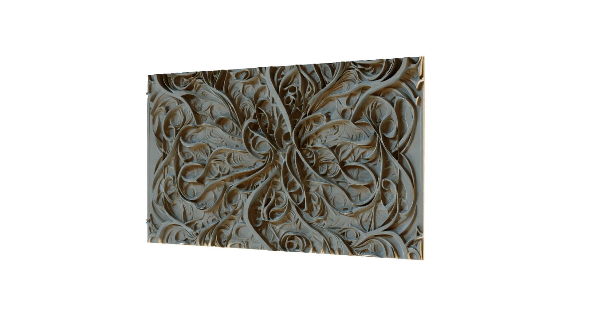mural decor set wall panel 06 3D model_4