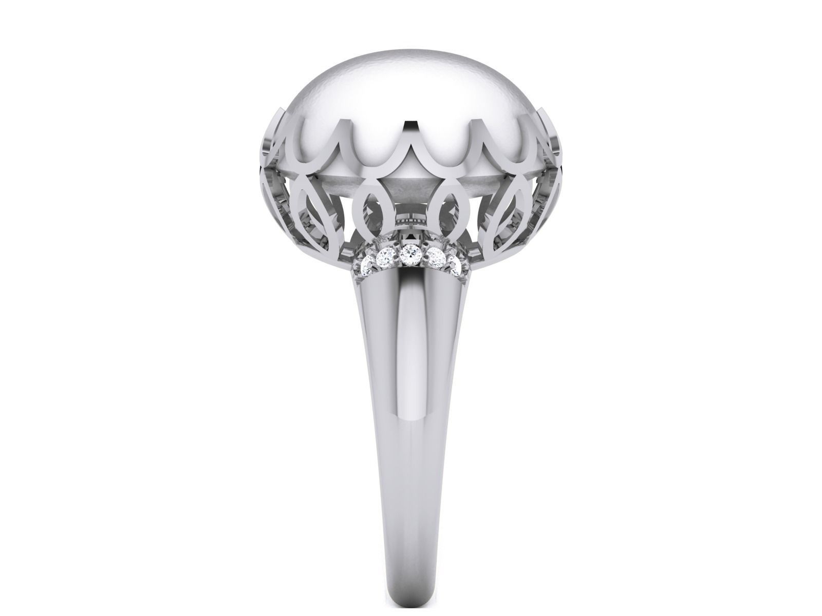 Women Pearl Ring 3dm render details 3D print model_34