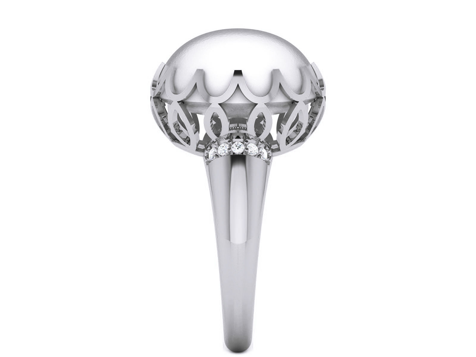 Women Pearl Ring 3dm render details 3D print model_32