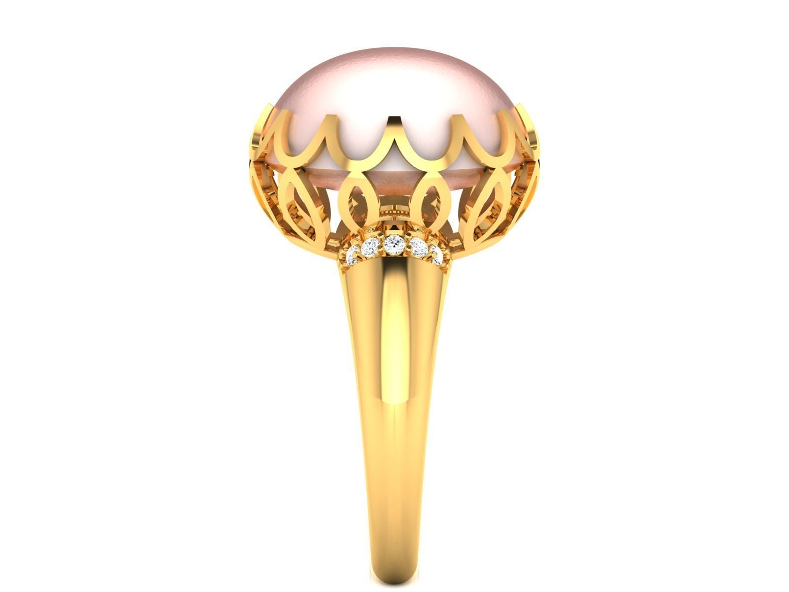 Women Pearl Ring 3dm render details 3D print model_35