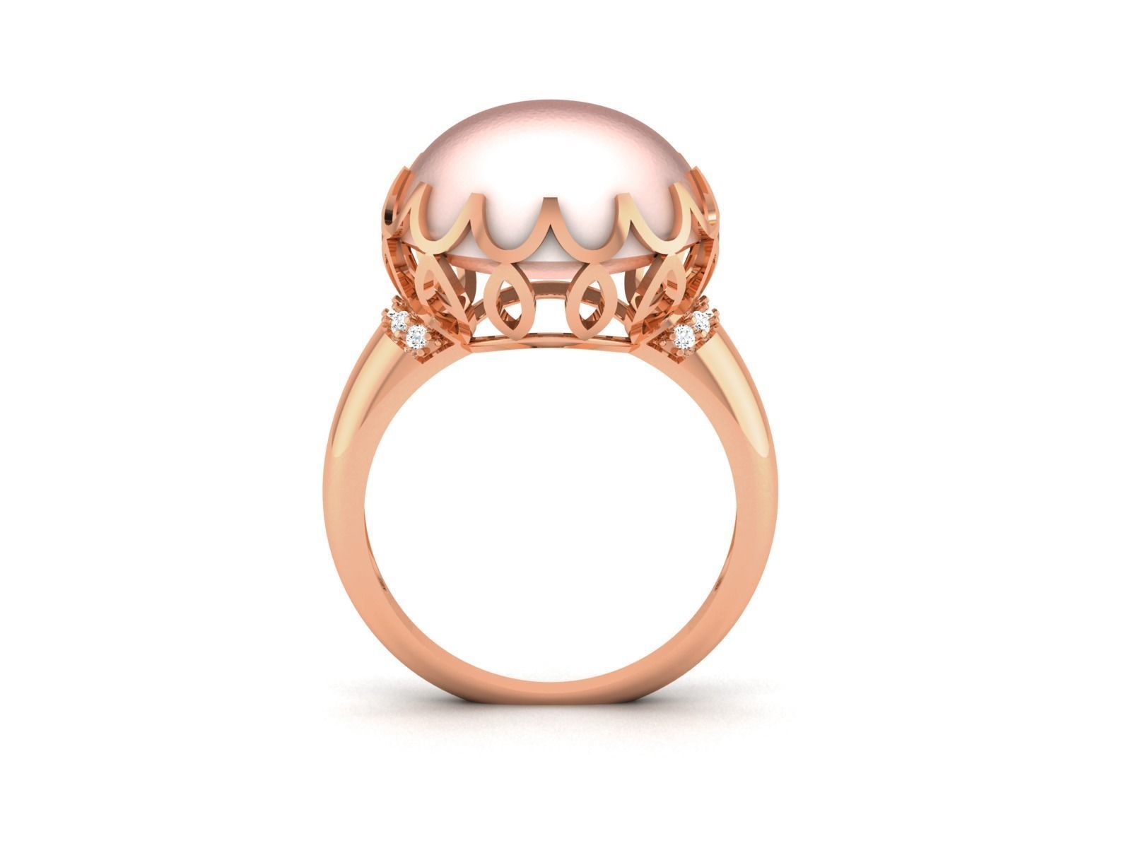 Women Pearl Ring 3dm render details 3D print model_11