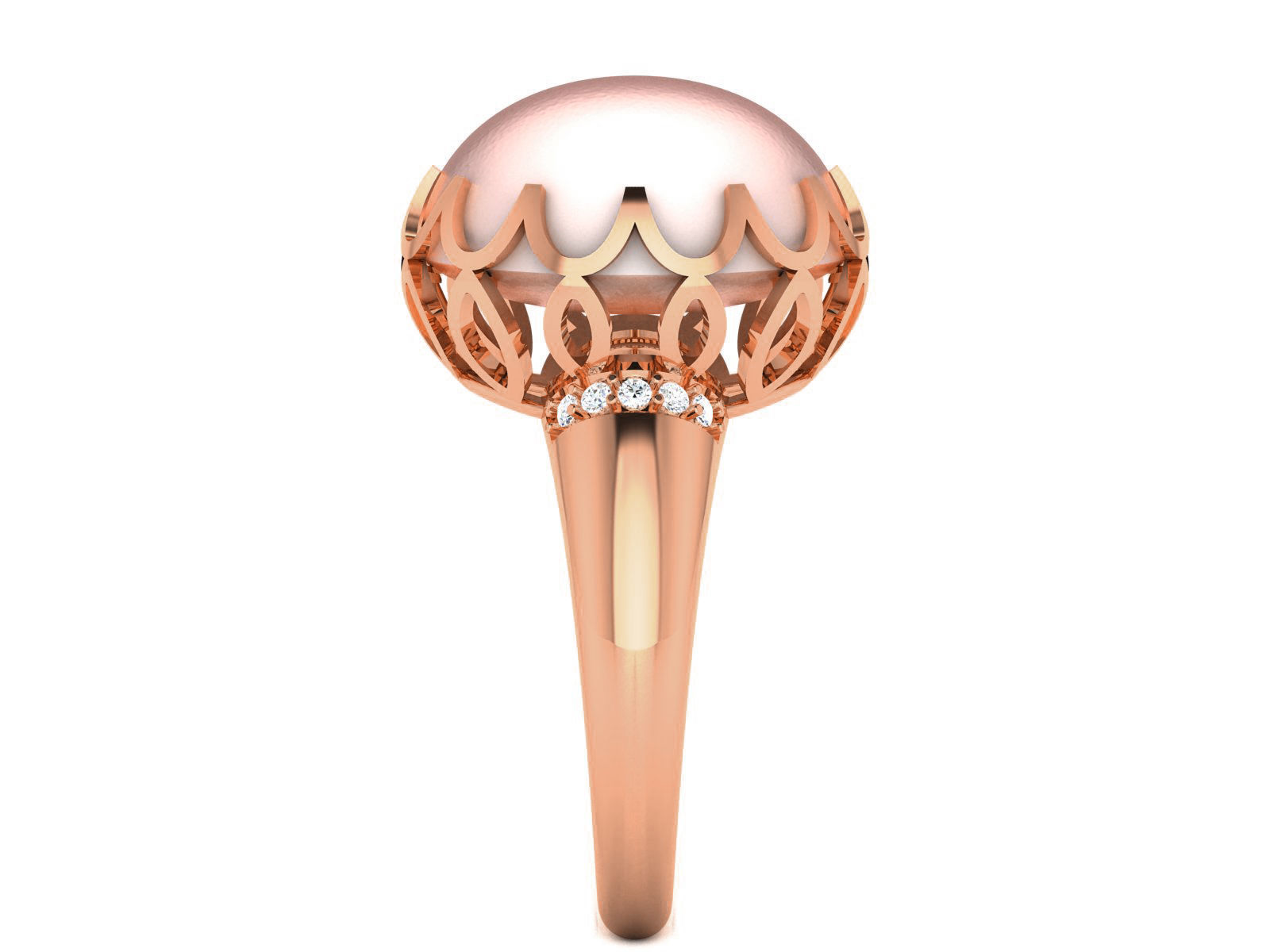 Women Pearl Ring 3dm render details 3D print model_33