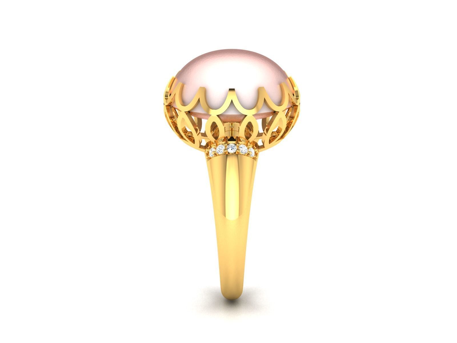 Women Pearl Ring 3dm render details 3D print model_15