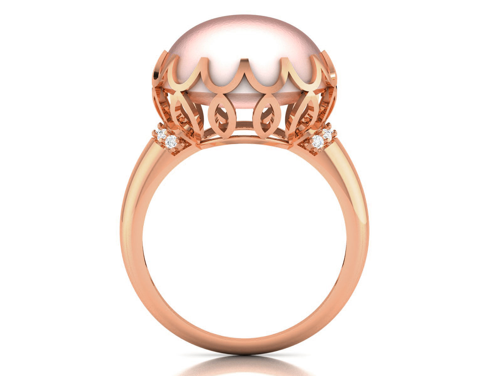Women Pearl Ring 3dm render details 3D print model_26