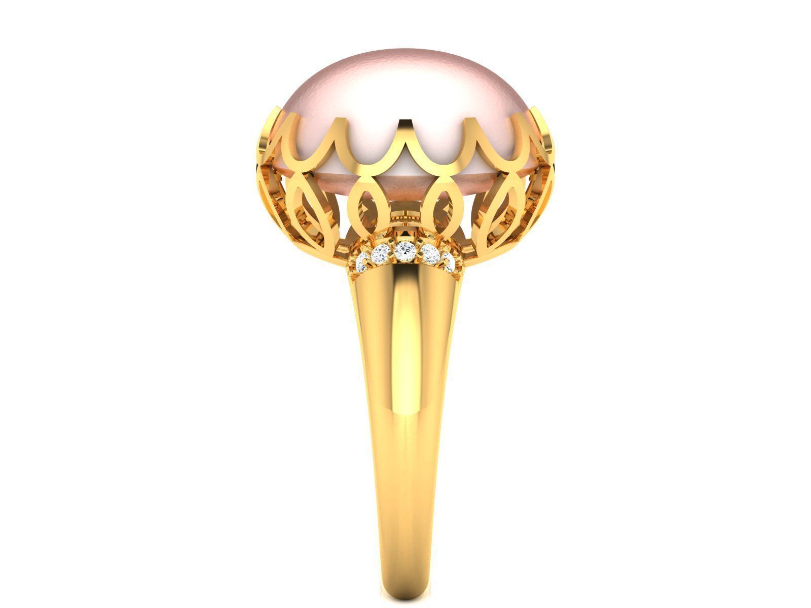 Women Pearl Ring 3dm render details 3D print model_31