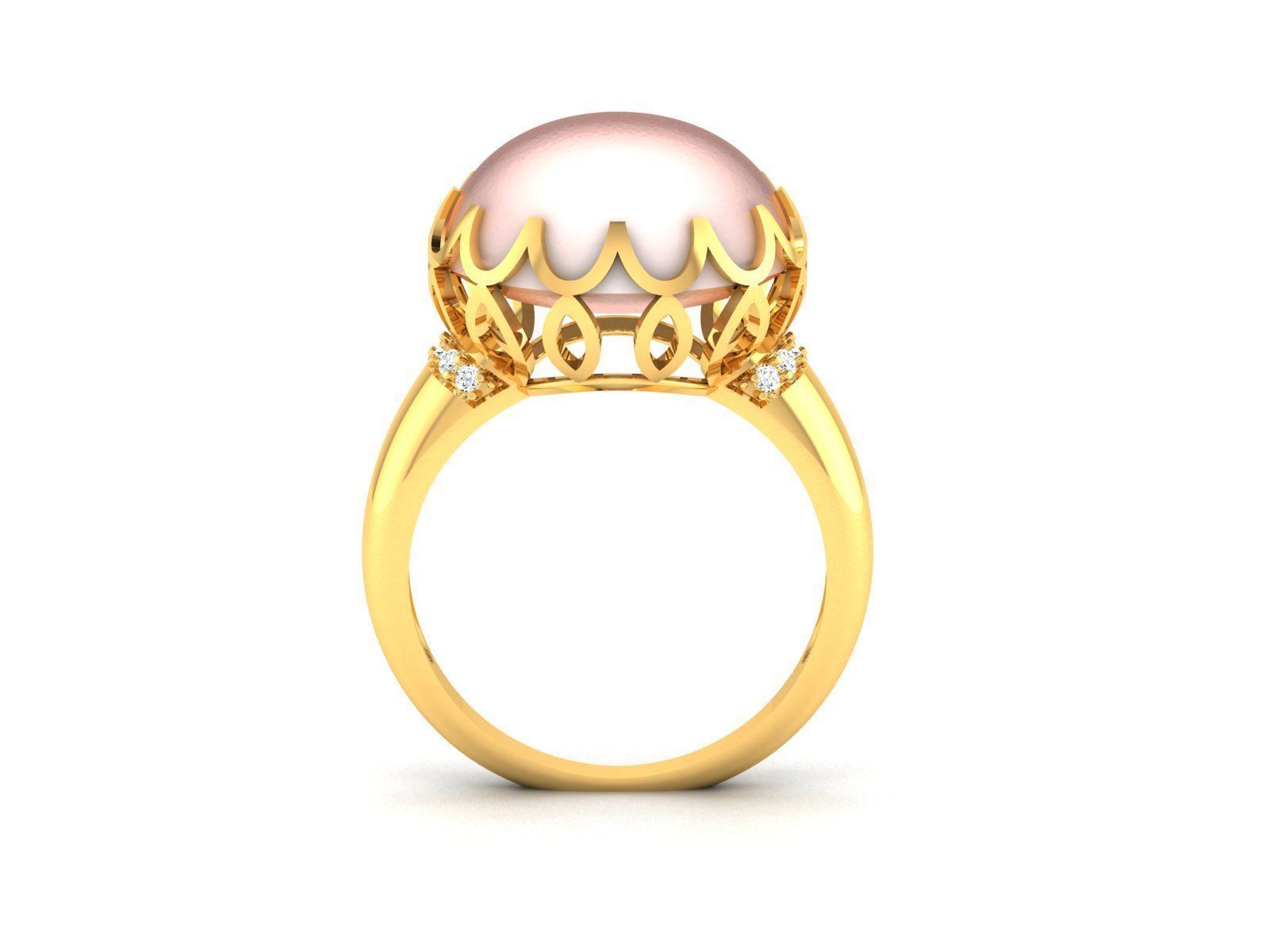 Women Pearl Ring 3dm render details 3D print model_6