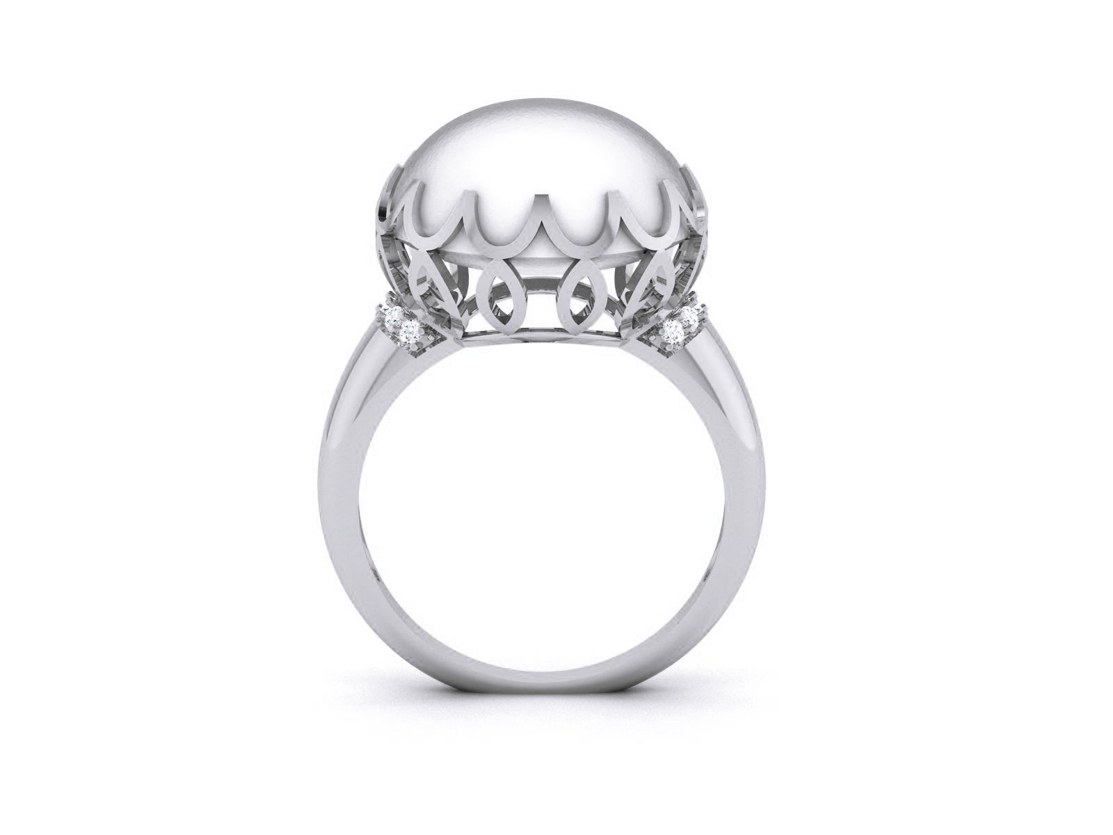 Women Pearl Ring 3dm render details 3D print model_8