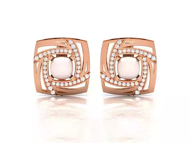 Pearl High Jewelry Diamond Earrings 3dm renders details
