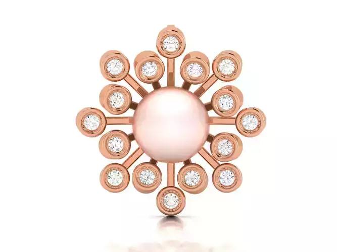 Women pearl pendant 3dm render detail