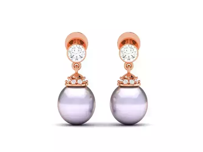 Pearl High Jewelry Diamond Earrings 3dm renders details