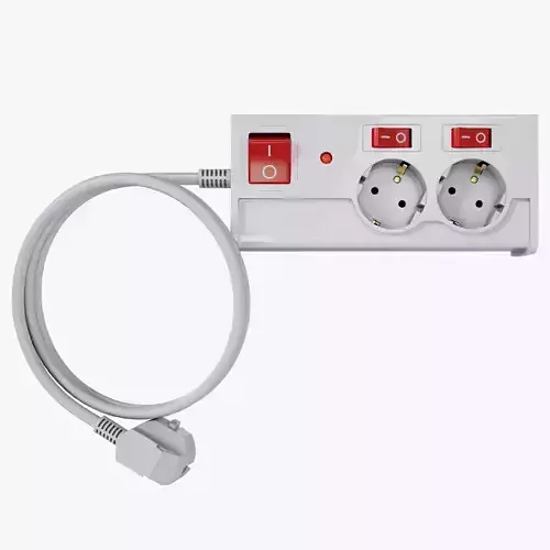 Power strip on 2 sockets 3D model