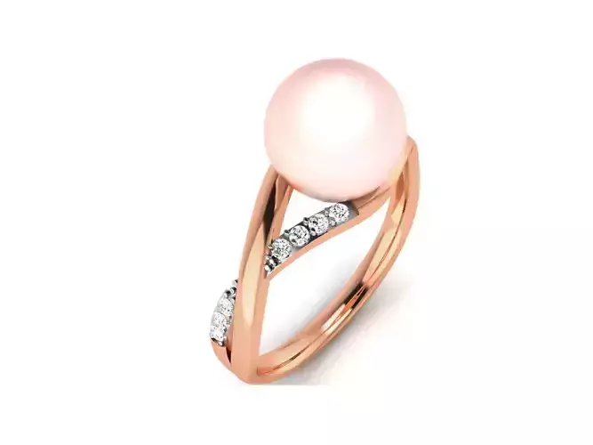 Women Pearl Ring 3dm render details