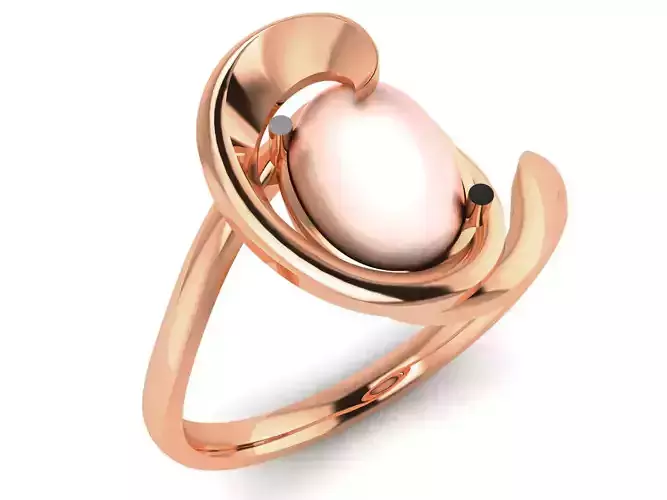 Women Pearl Ring 3dm render details
