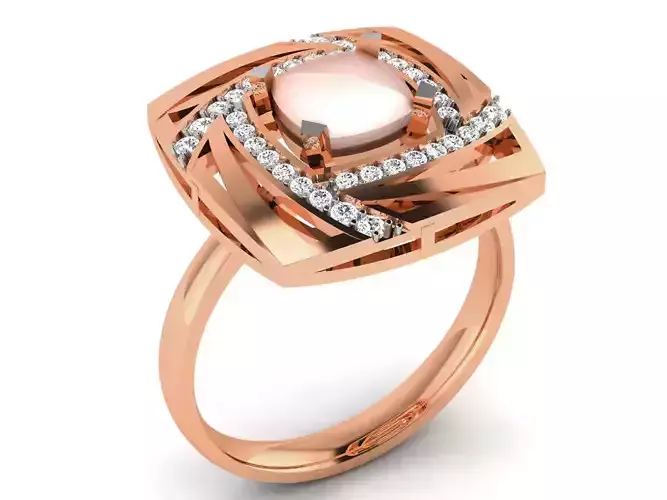 Women Pearl Ring 3dm render details