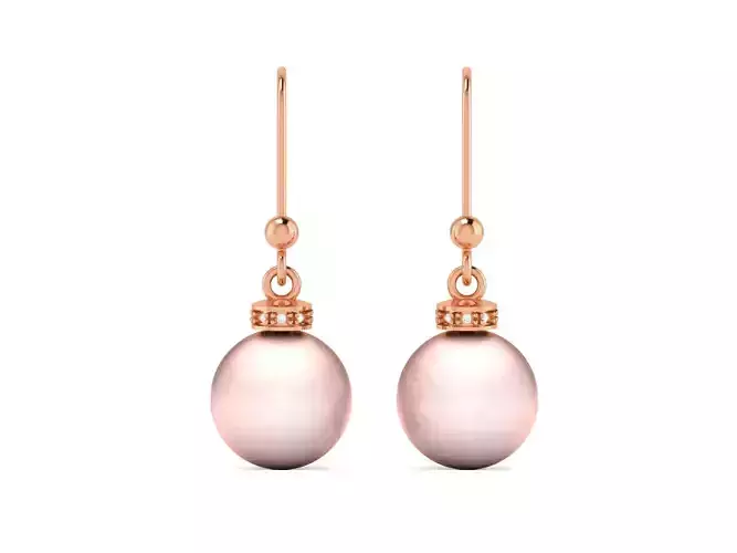 Pearl High Jewelry Diamond Earrings 3dm renders details 3D print model