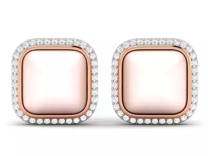 Pearl High Jewelry Diamond Earrings 3dm renders details