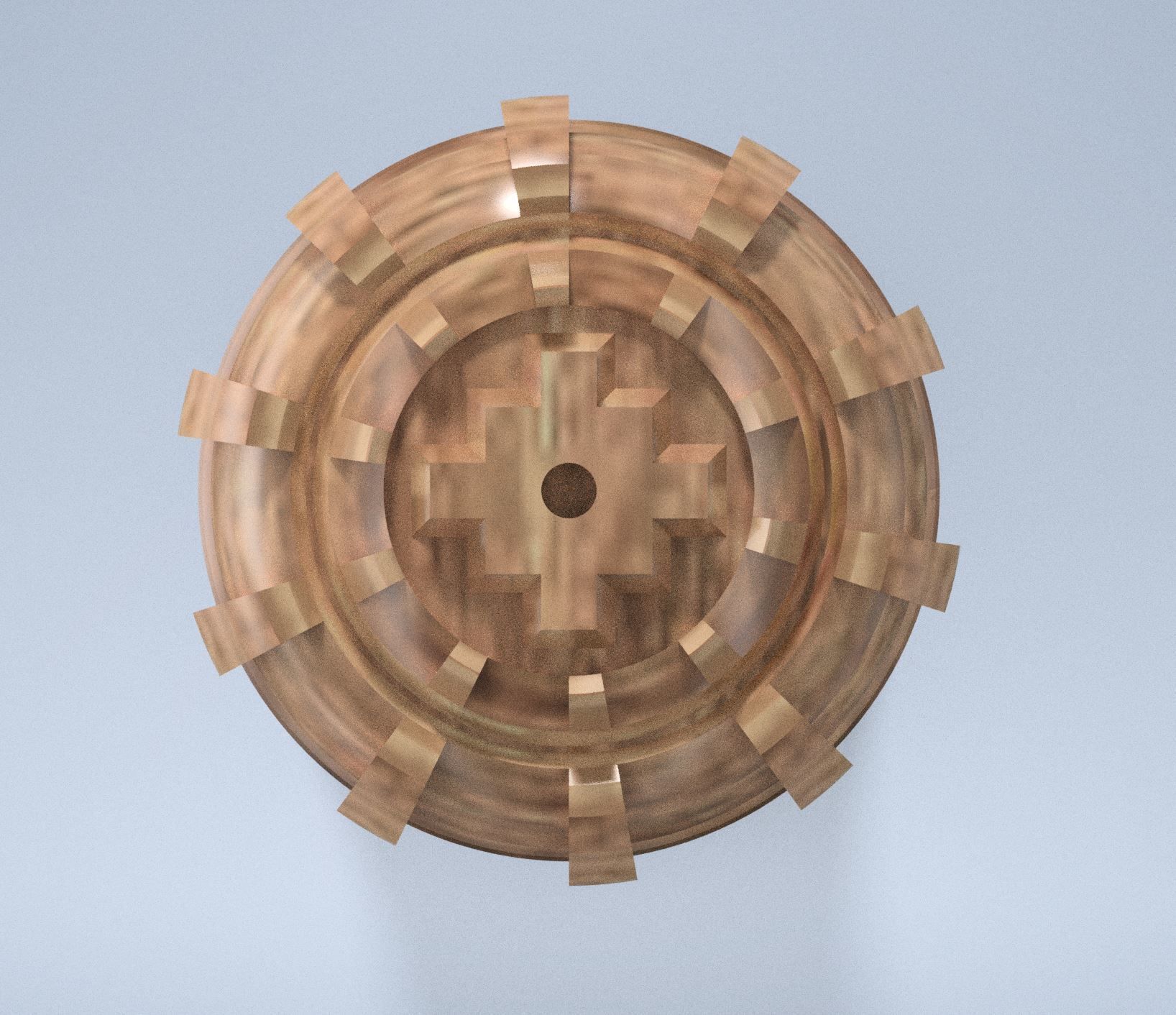 Cabinet knob Chakana symbol 3D print model_3