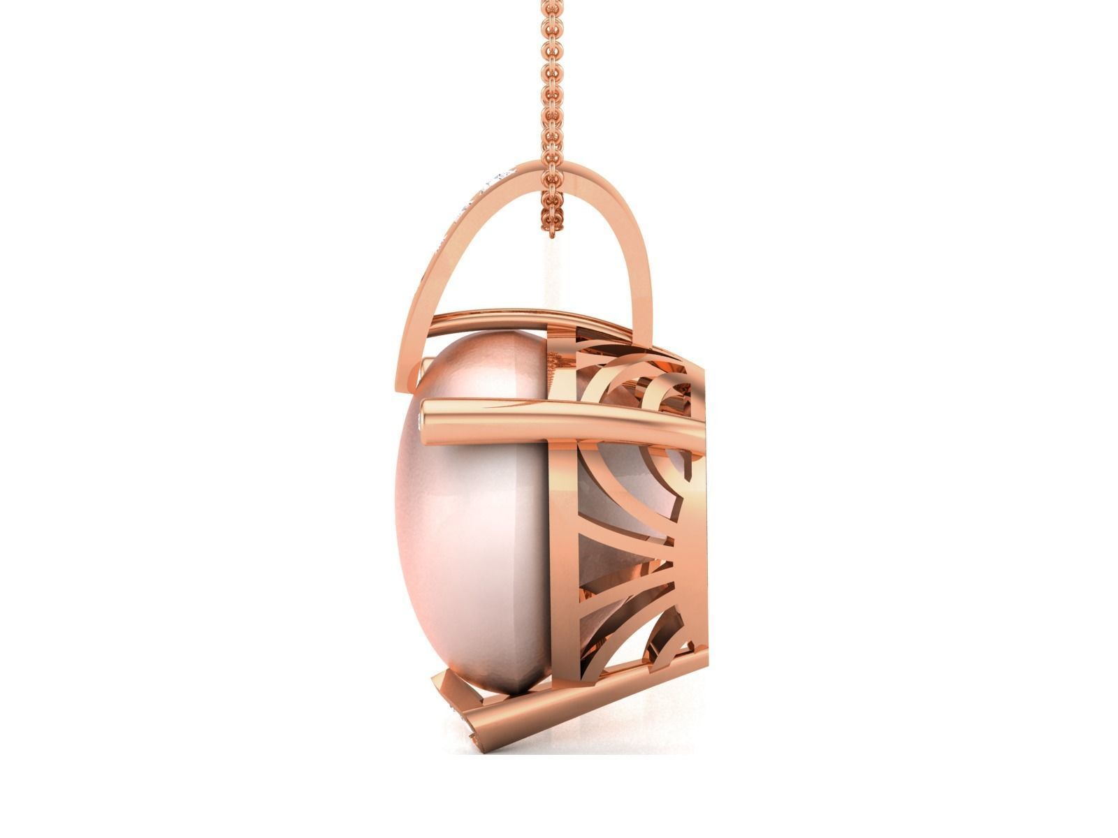 Women pearl pendant 3dm render detail 3D print model_17