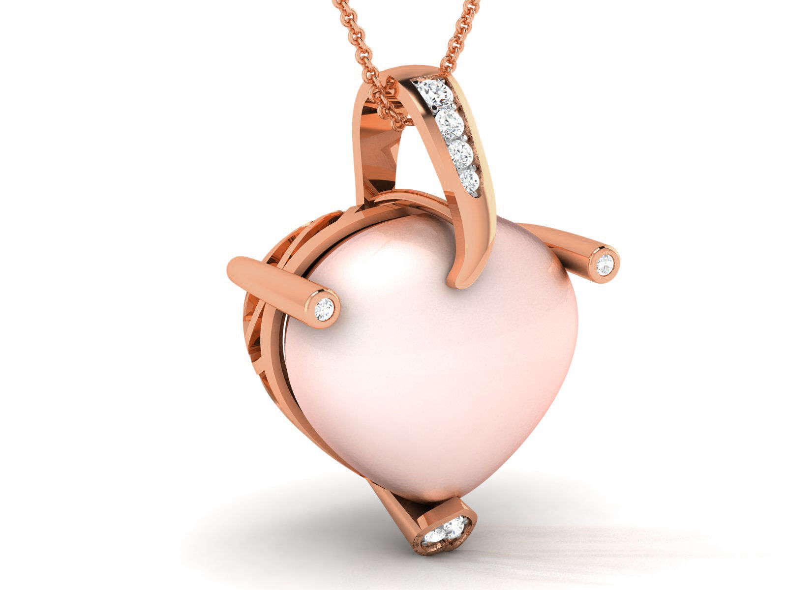 Women pearl pendant 3dm render detail 3D print model_2