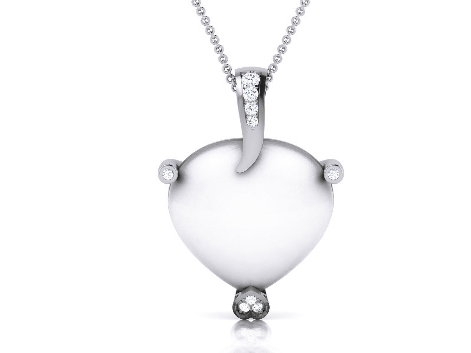 Women pearl pendant 3dm render detail 3D print model_8