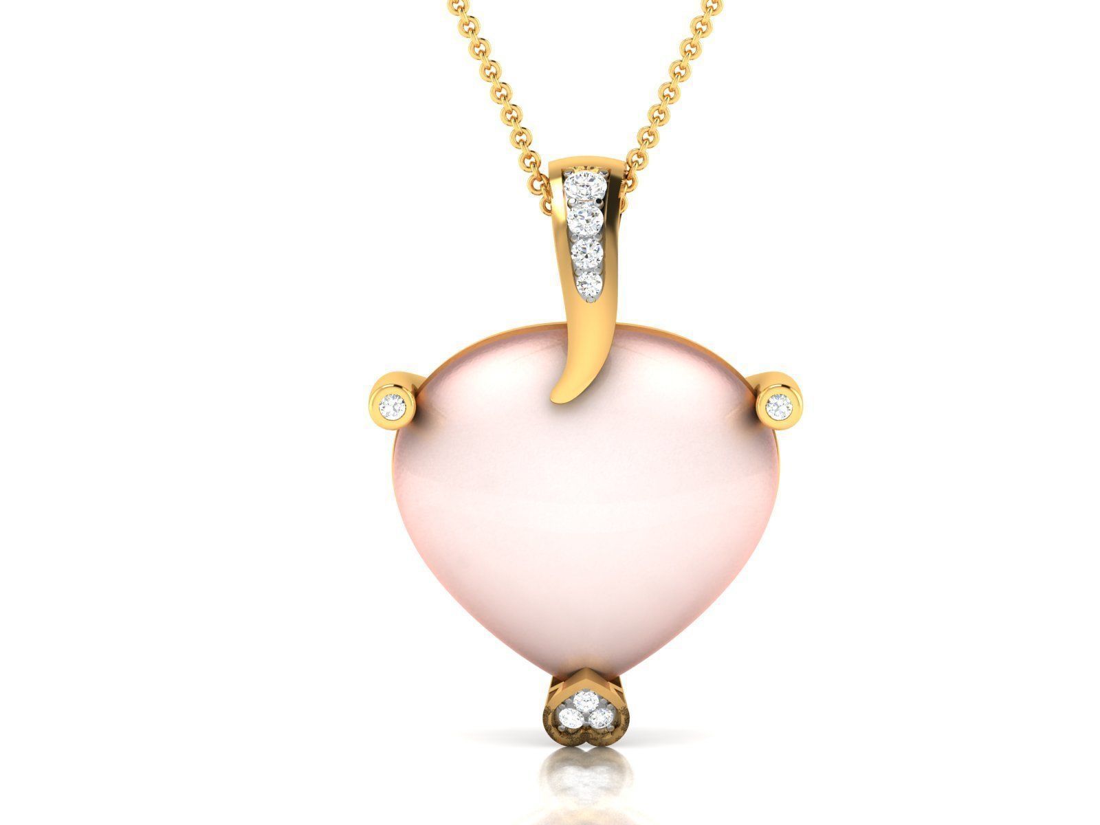 Women pearl pendant 3dm render detail 3D print model_7