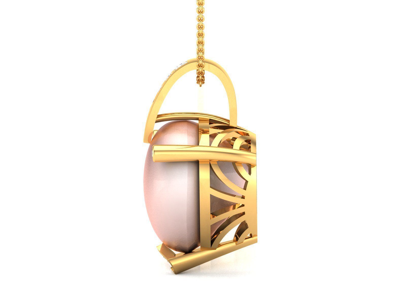 Women pearl pendant 3dm render detail 3D print model_13