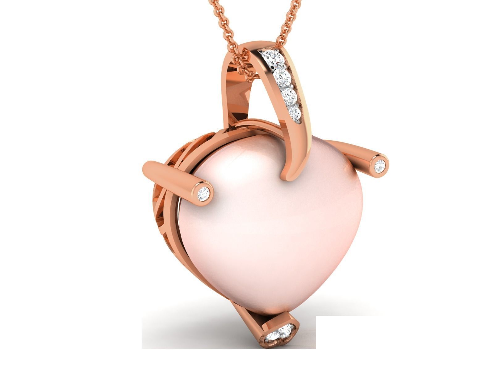 Women pearl pendant 3dm render detail 3D print model_4